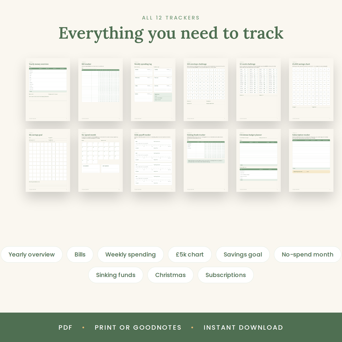 The Money Tracker Pack | 12 Printable Savings & Debt Trackers